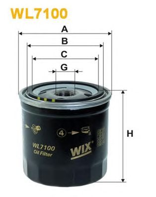 WIX FILTERS wl7100 -  Фильтр масляный двигателя